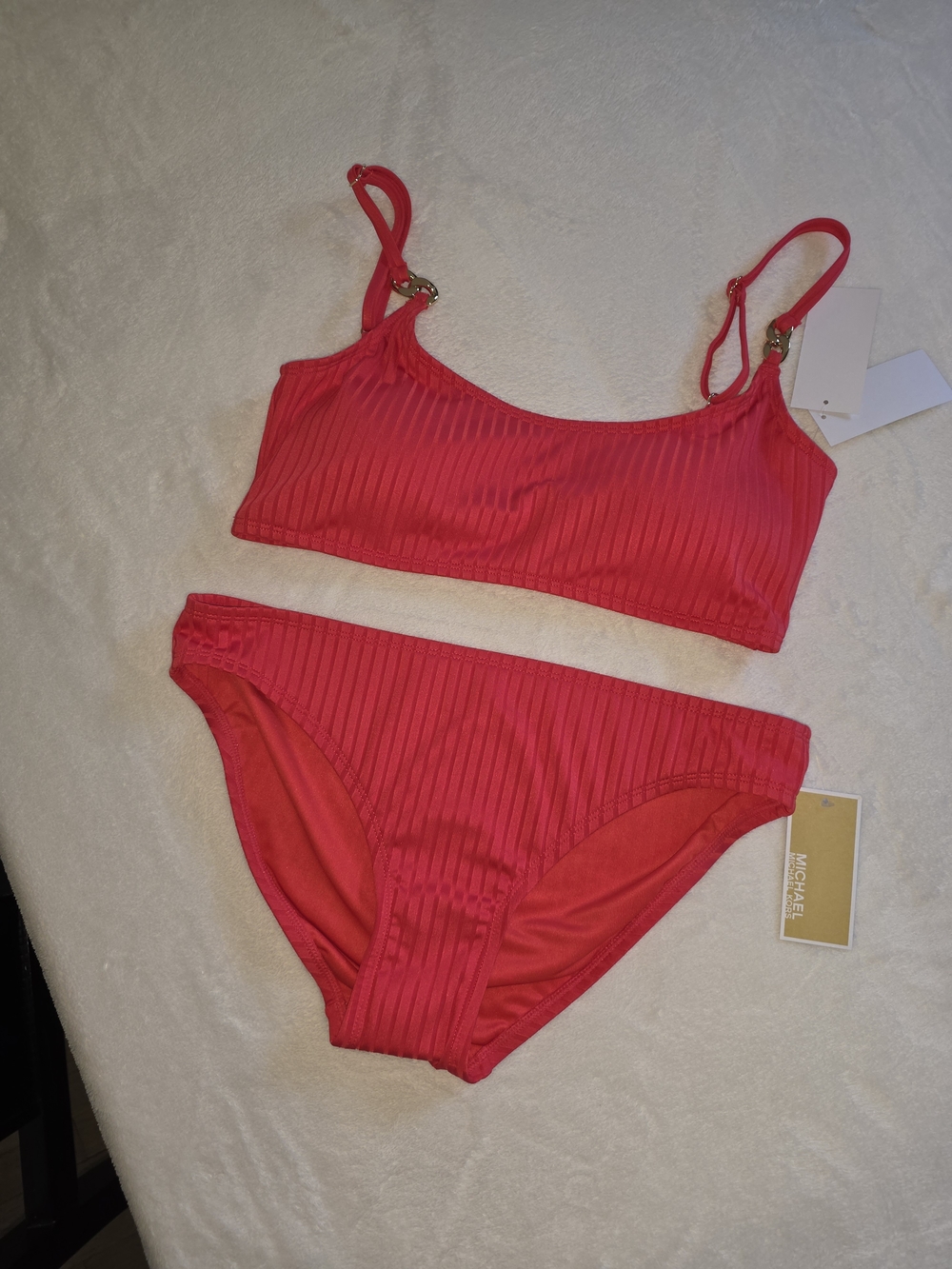 Michael Kors Bikini Set NWT Coral Red Large
